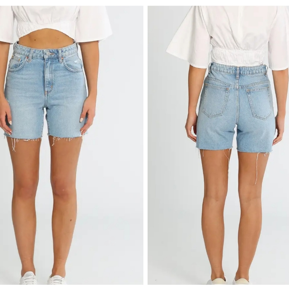 NEUW Edie Shorts Distressed Light Wash Denim